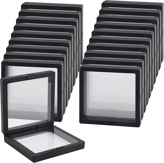 20 Pcs Black 3D Floating Display Case 3.5 x3.5X 0.8 inch, Challenge Coin Display by Unknown