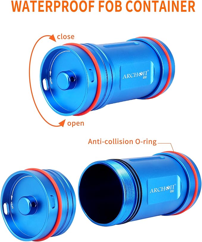 ARCHON Aluminum Alloy Waterproof Car Key Holder FOB Case, Keychain Dry Storage - Image 7