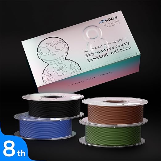 AMOLEN Matte PLA Filament 1.75mm Bundle, Chocolate Brown, Amolen Blue, Olive - Image 2