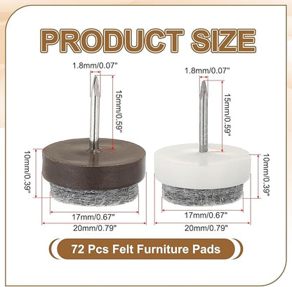 PATIKIL 20 mm Nail-on Felt Pads - Image 2