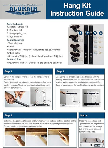 ALORAIR Hanging Kits for Crawl Space & Basement Dehumidifiers, Easy Way to - Image 4