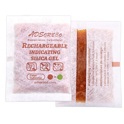 Adsorbco Rechargeable Desiccant, Indicating Silica Gel Packets, Moisture by Unknown