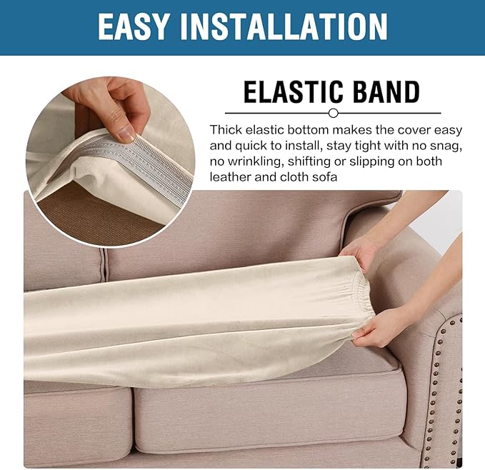H.VERSAILTEX Velvet Stretch Individual Couch Cushion Cover Plush Cushion - Image 5