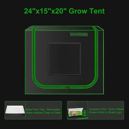 MELONFARM Small Grow Tent for Aerogarden，24”x16”x20” ，Hydroponics Growing - Image 4