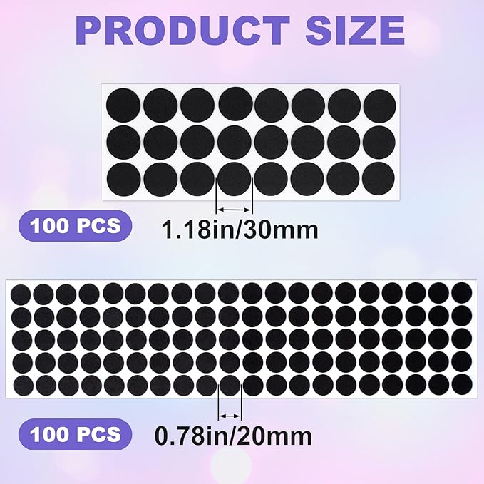 200 Pcs Small Felt Furniture Pads, Self-Adhesive EVA Foam Dot Circles, Round - Image 2