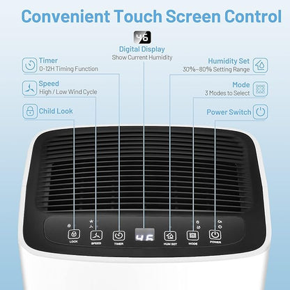 ARLIME 30 Pints Dehumidifier, 1500 Sq. Ft Efficient Home Dehumidifier, 0.5 - Image 5