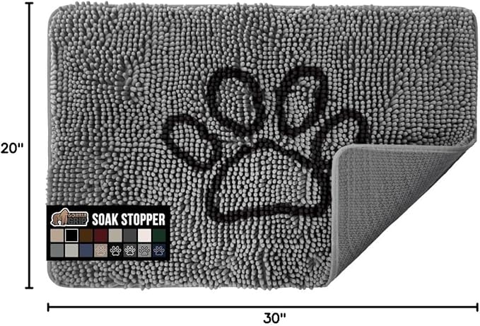 GORILLA GRIP SOAKSTOPPER Dog Door Mat, 30x20 Machine Washable Rug Absorbent - Image 2