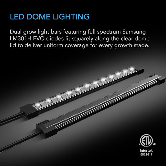 AC Infinity Heavy-Duty Large Humidity Dome w/Full Spectrum LED Grow Light Bars - Image 5