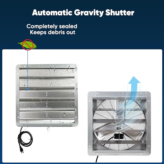 KEN BROWN 24 Inch Shutter Exhaust Fan - Image 6