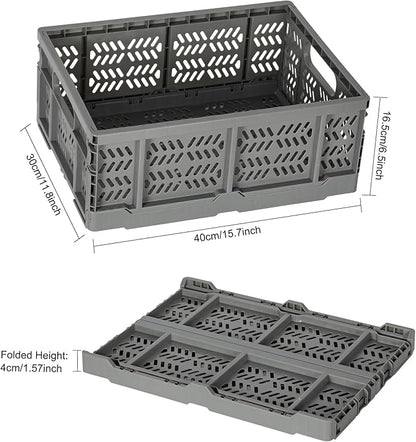 Heavy Duty Plastic Milk Crates for Storage, Collapsible Storage Basket - Image 7