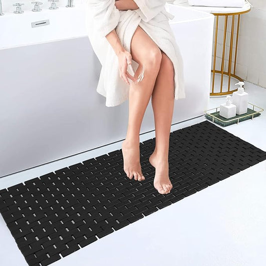 Bambo Bath Mat Bathroom Runner Long Large Rugs Floor Wood Shower Bathtub by Fovlaurs