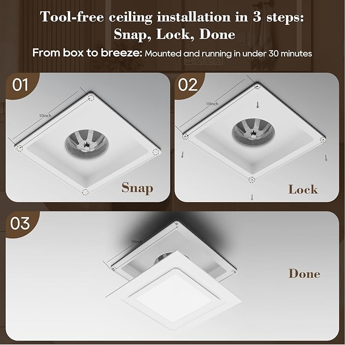 12" Ultra Quiet Bathroom Exhaust Fan - Image 7