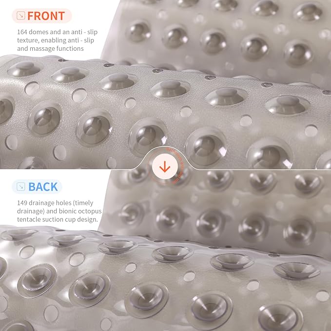 Anti-Slip Bathtub Shower mat, 20.8×20.8（Approximately 53×53cm） inch Soft - Image 2