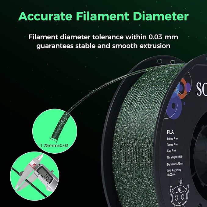Sovol 3D Printer Luminous Filament, Glow in The Dark PLA 1kg Spool 3D Printing - Image 5