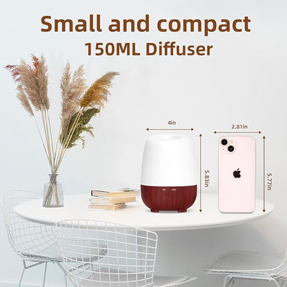 150ML Cordless Essential Oil Diffuser, Rechargeable Battery-Operated Quiet - Image 4