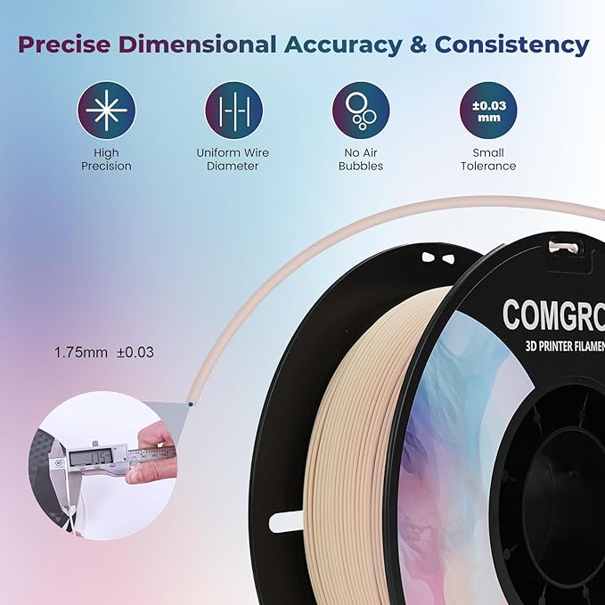 Comgrow PLA 3D Printer Filament, Durable and Stronger 3D Printer PLA Filament - Image 7