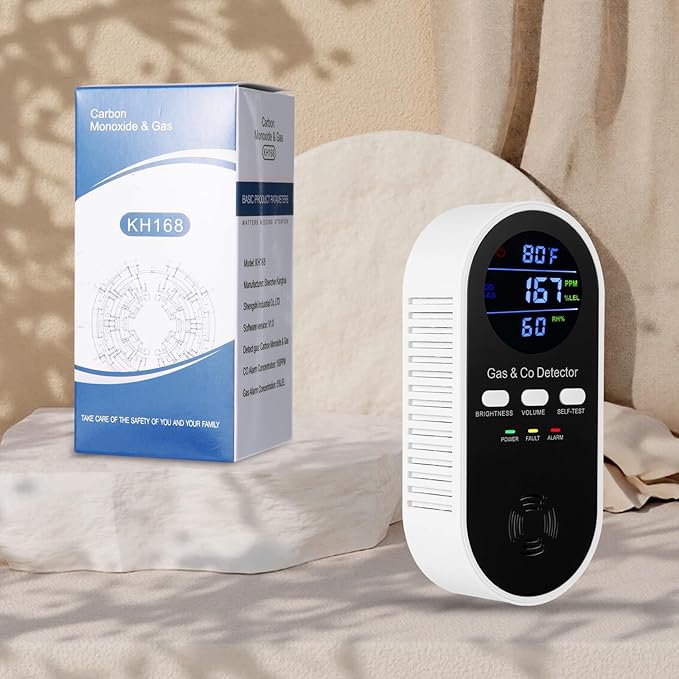 5-in-1 Combination Natual Gas Detector & Carbon Monoxide Alarm, AC-Plug-in - Image 7