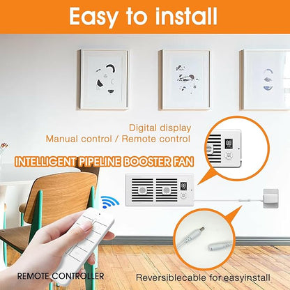 Register Booster Fan, 10-Speed Smart Thermostat AC Vent Fan - Image 5