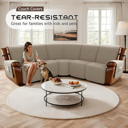 Arfntevss Waterproof Recliner Sectional Couch Covers - Image 7