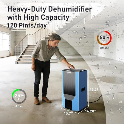 120 Pints Dehumidifier with Pump and Drain Hose - Image 5