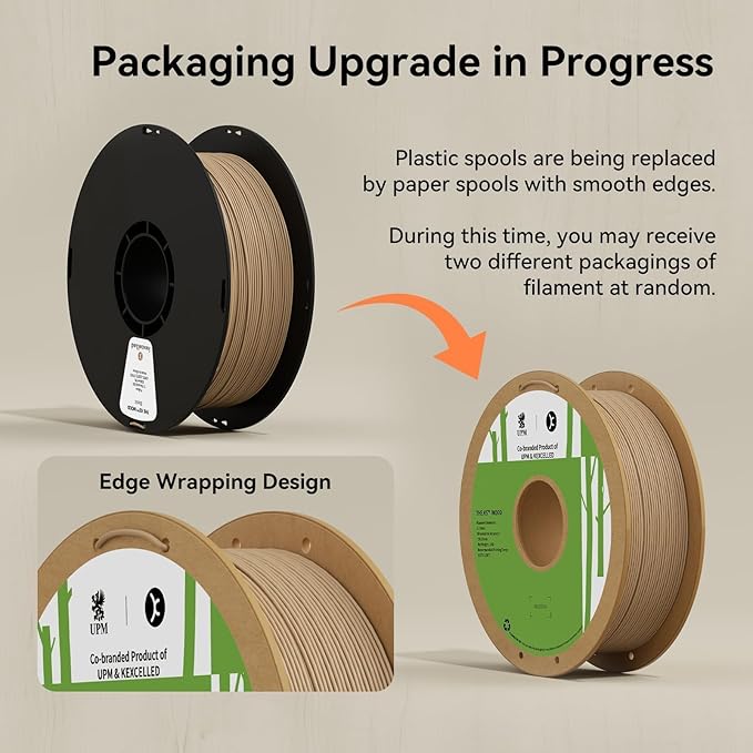 kexcelled Wood PLA Filament 1.75 mm, Real Wood PLA 3D Printer Filament - Image 6