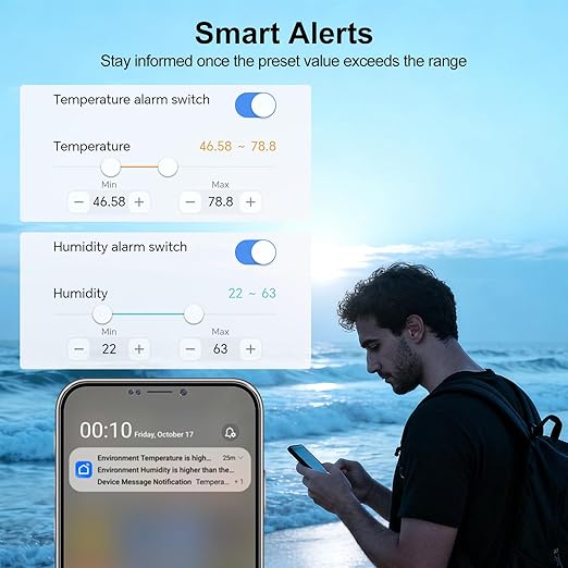 eMylo WiFi Hygrometer Thermometer 4 Pack, Smart Digital Indoor Temperature - Image 8
