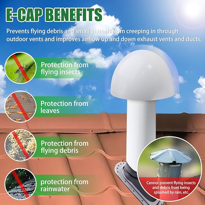 Roof Vent Cap for 1.5" 2" 3"Roof Ventilation Cover - Image 5