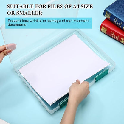PerKoop 6 Pcs Clear Paper Storage Box A4 Plastic File Box Document Paper - Image 4