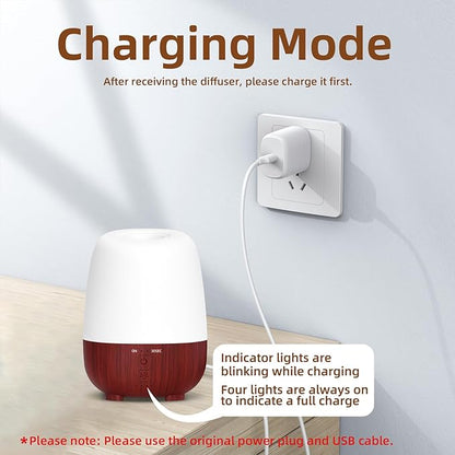 150ML Cordless Essential Oil Diffuser, Rechargeable Battery-Operated Quiet - Image 3