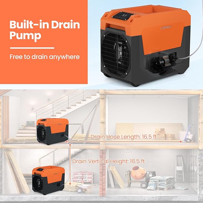 COSTWAY 140 Pints Commercial Dehumidifier - Image 4