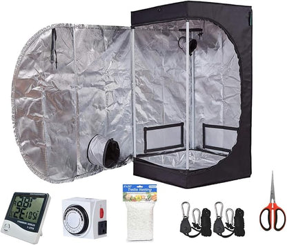 Hydroponic 24"X24"X48" Indoor Grow Tent Kit W/Analog Timer+Humidity by Unknown