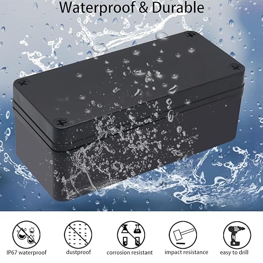 Junction Box, IP67 Waterproof ABS Black Project Box - Image 2