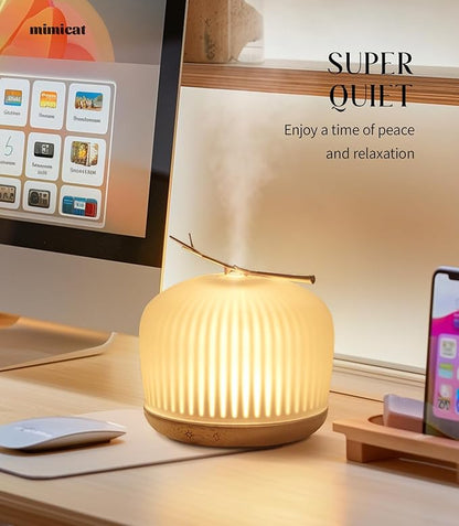mimicat Quiet Aromatherapy Diffuser Glass: 230ML Ultrasonic Cool Mist Scent - Image 8