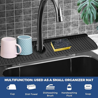 BFONS Silicone Faucet Handle Drip Catcher Tray, 24in x 5.55in - Image 3
