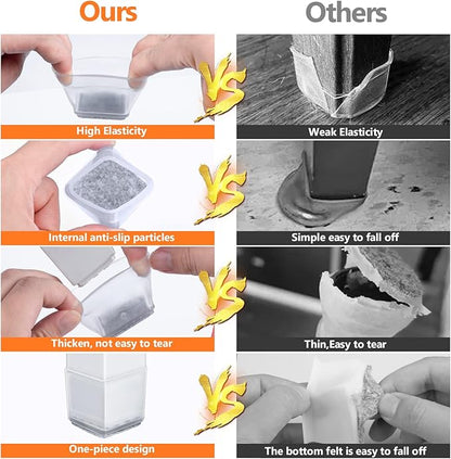 16pcs Square Chair Leg Floor Protectors, Furniture Pads - Image 4