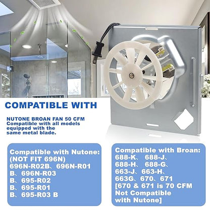 New Upgraded S97012026 Fan, Bathroom Fan Assembly Compatible - Image 2