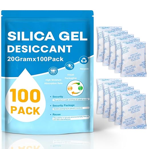 VOISEN 20 Gram 100 Pcs Color-Indicating Silica Gel Packets, Premium Food Grade by VOISEN