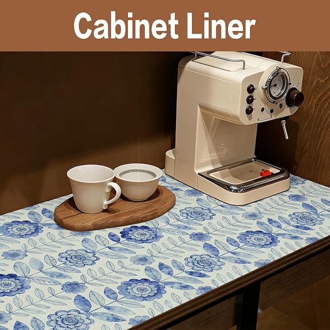 Drawer and Shelf Liner for Kitchen Cabinets Non-Adhesive Strong Grip Floral - Image 7