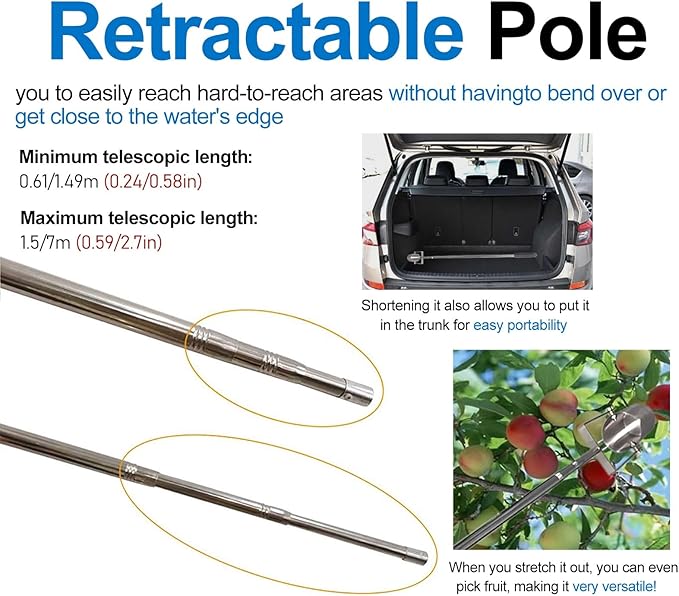 Water Sample Collection Pole Pvc, Vertical Swing Telescopic Water Sampling Rod - Image 4