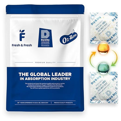 Dry & Dry 50 Gram Orange Indicating Silica Gel Packets Desiccants by DryDry