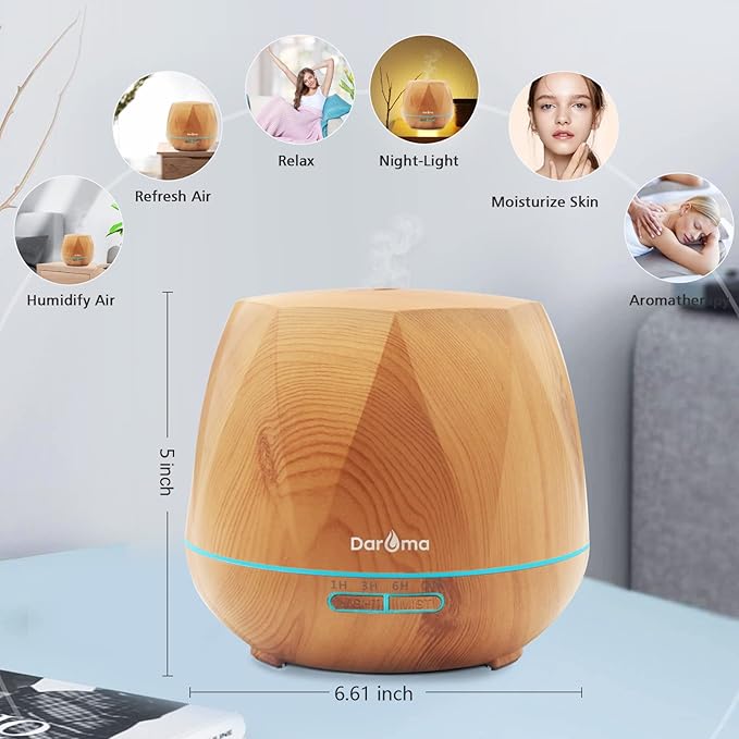 550ml Essential Oil Diffuser, DAROMA Upgraded Remote Control 6 in 1 - Image 6