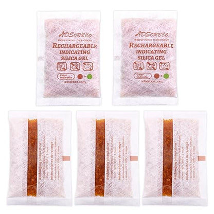 Adsorbco Rechargeable Desiccant, Indicating Silica Gel Packets, Moisture by Unknown