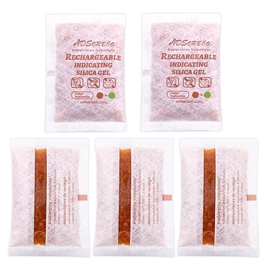 Adsorbco Rechargeable Desiccant, Indicating Silica Gel Packets, Moisture by Unknown