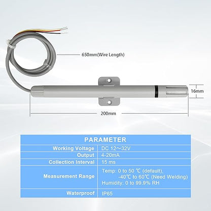 Tzone Temperature and Humidity Sensor 4-20 mA Temp Humidity Transmitter - Image 5
