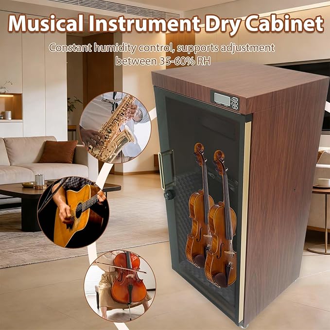 40x36x81in Musical Instrument Dry Cabinet, 35-60% RH, Silent Version - Image 3