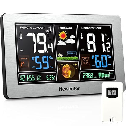 Newentor Weather Station Wireless Indoor Outdoor Thermometer, Color Display by Newentor