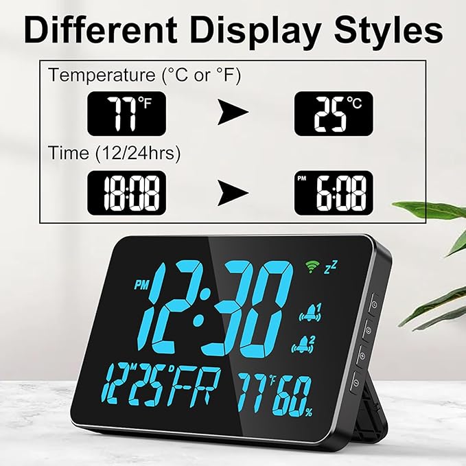 for Tuya WiFi Temperature Humidity Clock, Large LED Display - Image 8