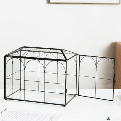 Wedding Card Box with Slot, 10.2'' Large Black Glass Card Boxes - Image 3