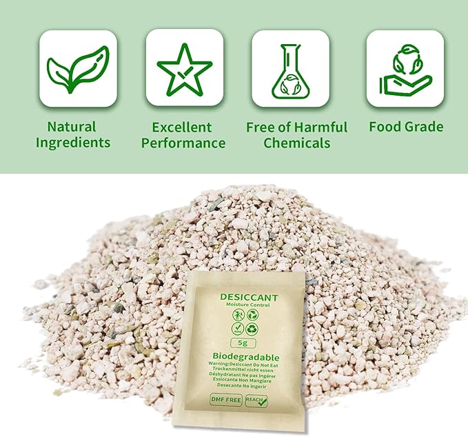 O2frepak 5G Food Grade Moisture Absorber Montmorillonite Desiccant Packets - Image 2