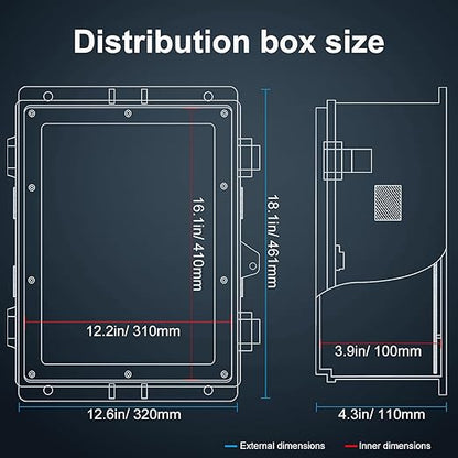 Outdoor Electrical Junction Box, ABS Water Resistant Enclosure - Image 5